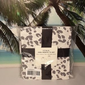 Brand new! Soma cool nights PJ set leopard print